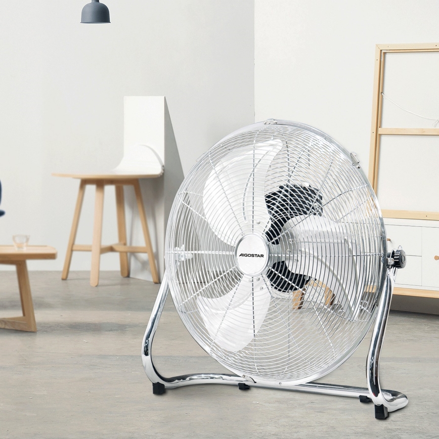 Aigostar - Staande ventilator 100W/230V glanzend chroom