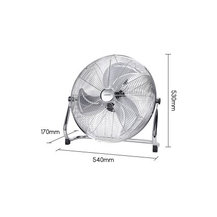 Aigostar - Staande ventilator 100W/230V glanzend chroom