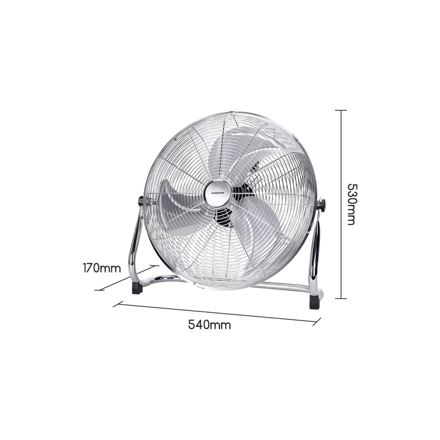 Aigostar - Staande ventilator 100W/230V glanzend chroom