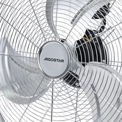 Aigostar - Staande ventilator 100W/230V Ø 54 cm glanzend chroom