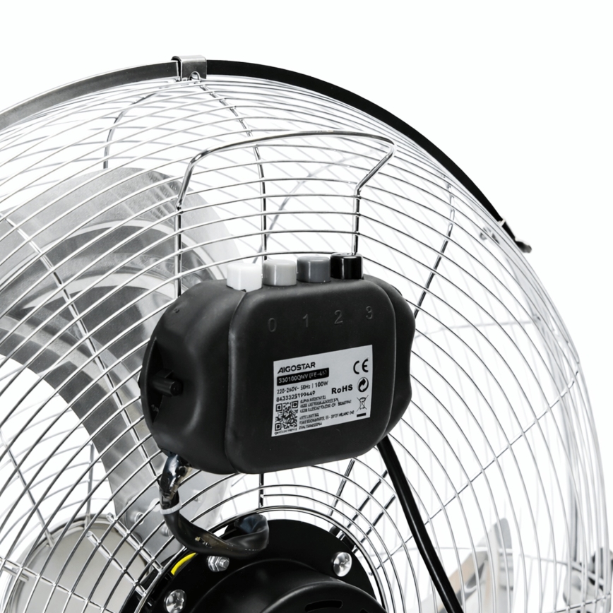 Aigostar - Staande ventilator 100W/230V Ø 54 cm glanzend chroom