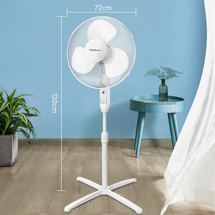 Aigostar - Staande ventilator 40W/230V 120 cm wit