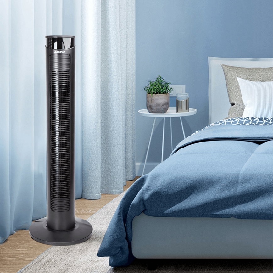 Aigostar - Staande ventilator 45W/230V zwart + afstandsbediening