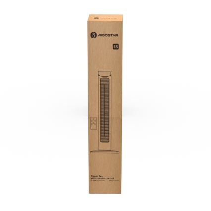 Aigostar - Staande ventilator 45W/230V zwart + afstandsbediening