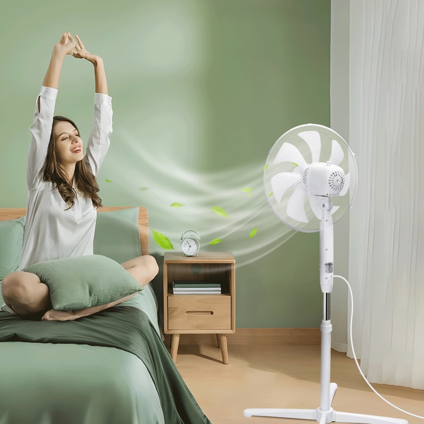 Aigostar - Staande ventilator 50W/230V 120 cm wit