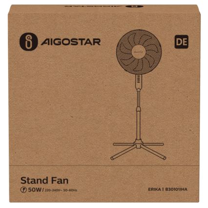 Aigostar - Staande ventilator 50W/230V 120 cm wit
