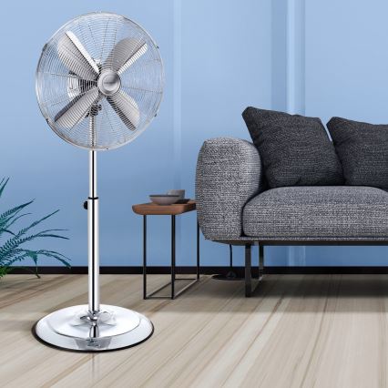 Aigostar - Staande ventilator 50W/230V 44,8 cm glanzend chroom