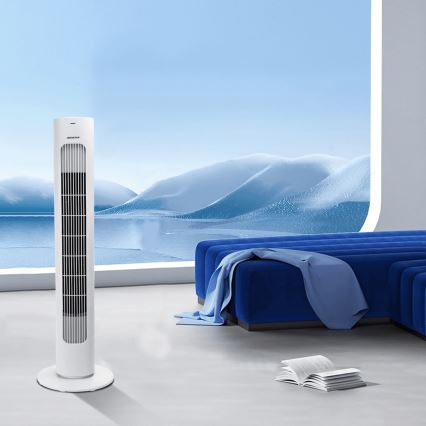 Aigostar - Staande ventilator 50W/230V wit + afstandsbediening