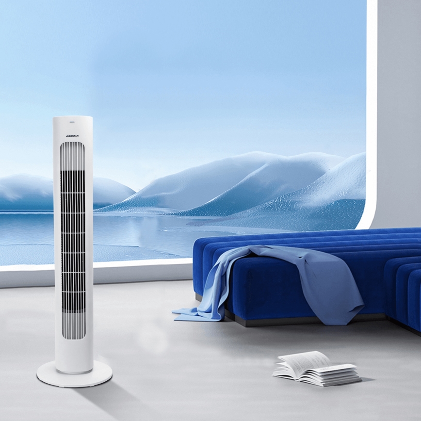 Aigostar - Staande ventilator 50W/230V wit + afstandsbediening