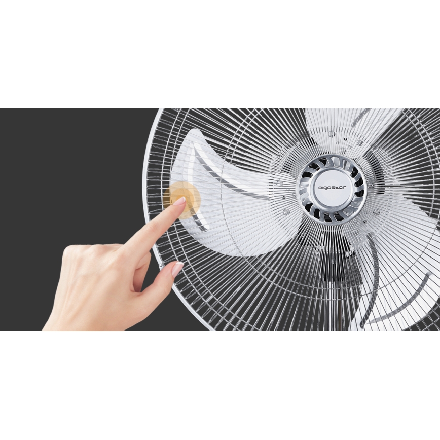 Aigostar - Staande ventilator 55W/230V glanzend chroom/zwart