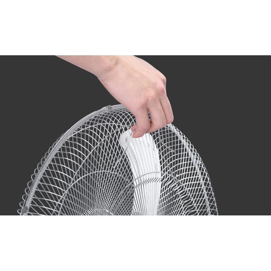 Aigostar - Staande ventilator 55W/230V glanzend chroom/zwart