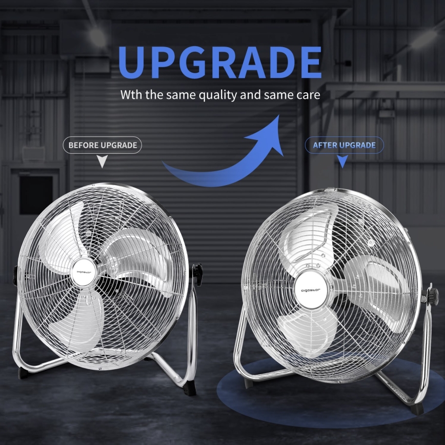 Aigostar - Staande ventilator 60W/230V 44,5 cm glanzend chroom