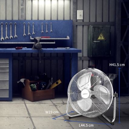 Aigostar - Staande ventilator 60W/230V 44,5 cm glanzend chroom
