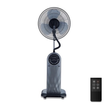 Aigostar - Staande ventilator met misteffect 95W/230V zwart/grijs + afstandsbediening