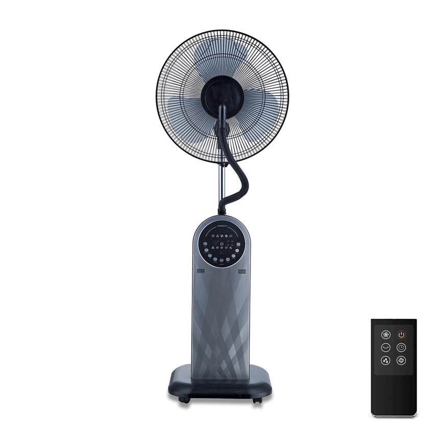 Aigostar - Staande ventilator met misteffect 95W/230V zwart/grijs + afstandsbediening