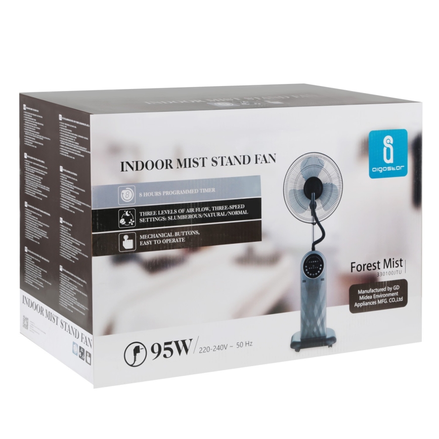 Aigostar - Staande ventilator met mistfunctie MIST 95W/230V + afstandsbediening
