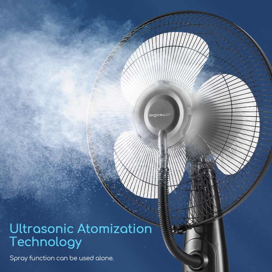 Aigostar - Staande Ventilator met water spray 75W/230V + AB