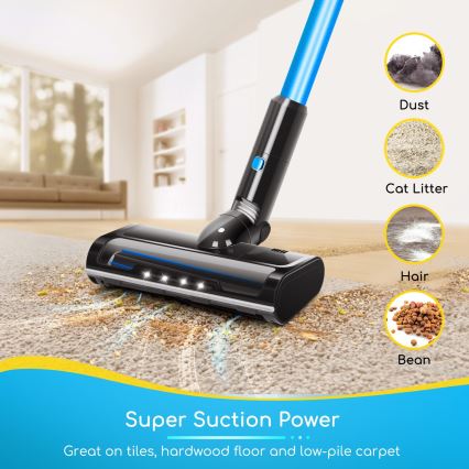 Aigostar - Steel handstofzuiger 4in1 250W/2200 mAh 230V blauw/zwart