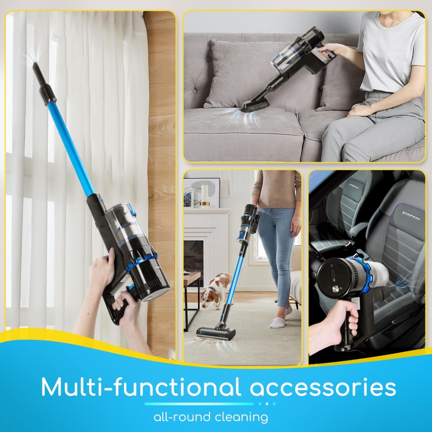 Aigostar - Steel handstofzuiger 4in1 250W/2200 mAh 230V blauw/zwart