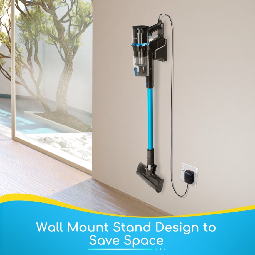 Aigostar - Steel handstofzuiger 4in1 250W/2200 mAh 230V blauw/zwart