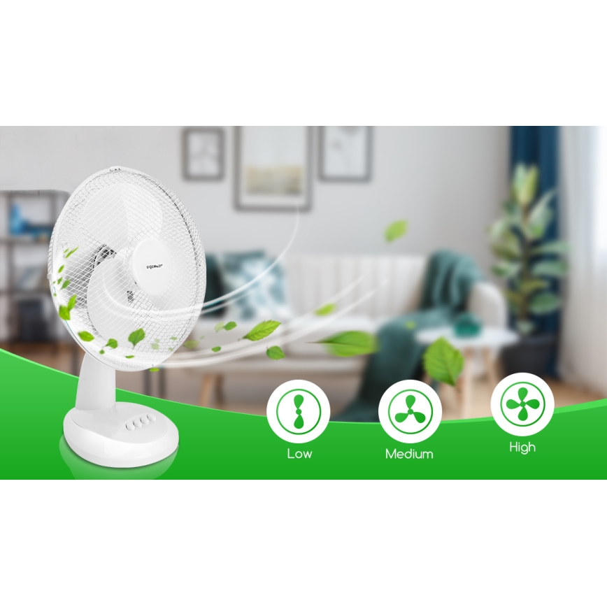 Aigostar - Tafel Ventilator 35W/230V 34 cm wit
