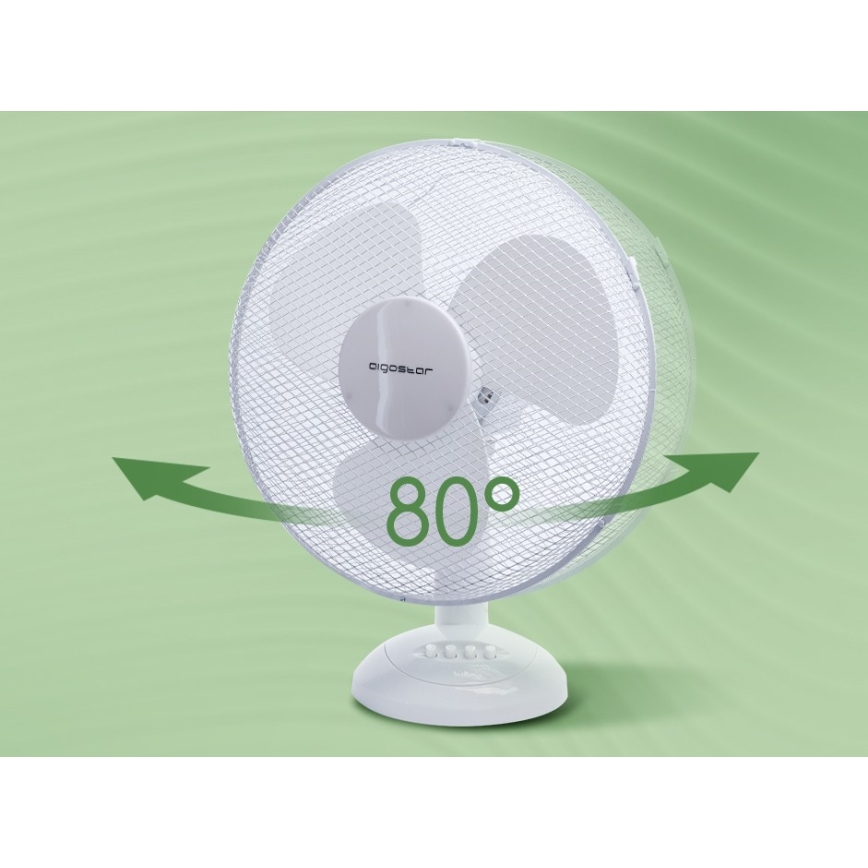 Aigostar - Tafel Ventilator 45W/230V 34 cm wit