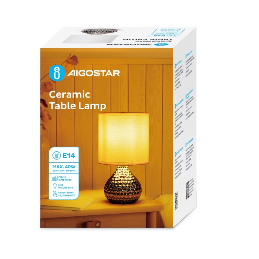 Aigostar - Tafellamp 1xE14/40W/230V glanzend chroom
