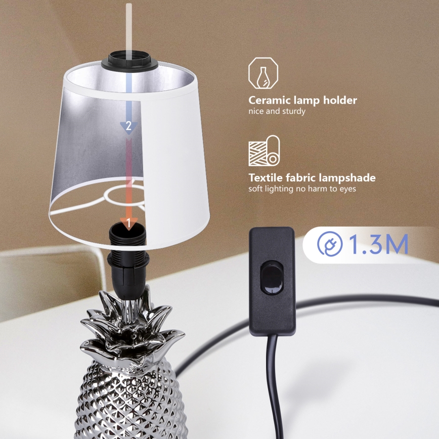 Aigostar - Tafellamp 1xE14/40W/230V glanzend chroom