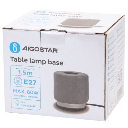 Aigostar - Tafellamp 1xE27/60W/230V grijs
