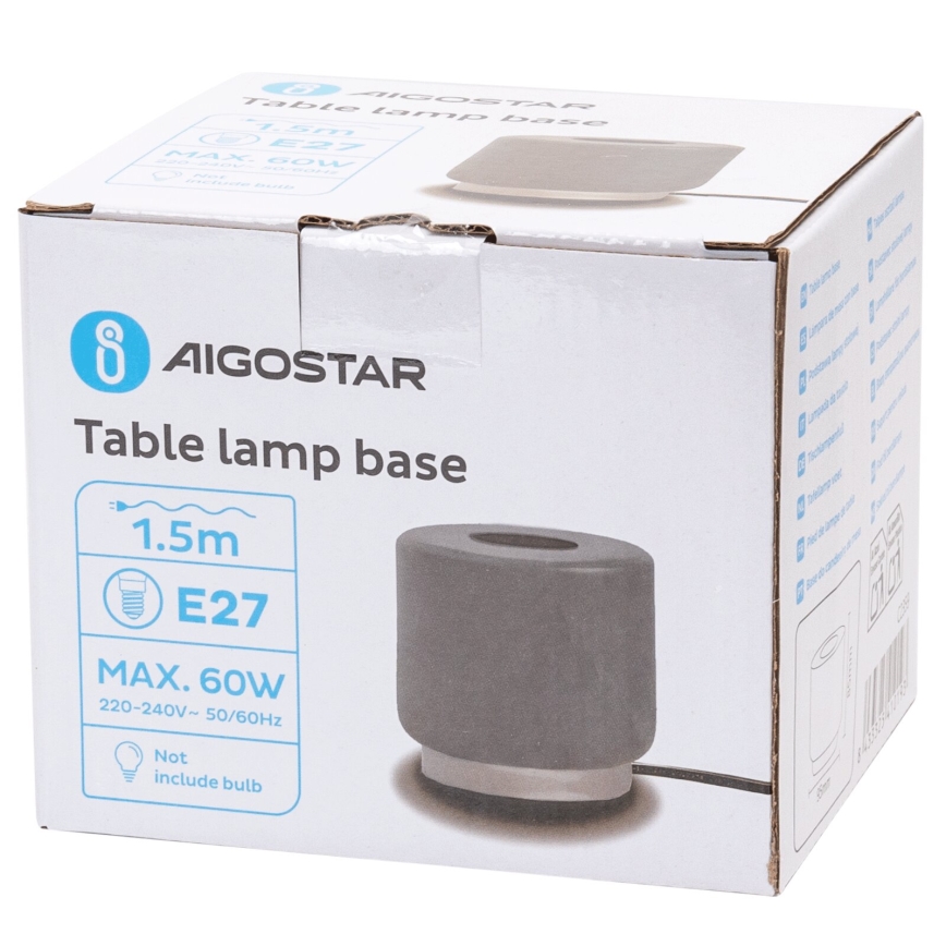 Aigostar - Tafellamp 1xE27/60W/230V grijs
