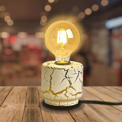 Aigostar - Tafellamp 1xE27/60W/230V wit/goud