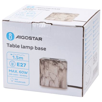 Aigostar - Tafellamp 1xE27/60W/230V wit/grijs