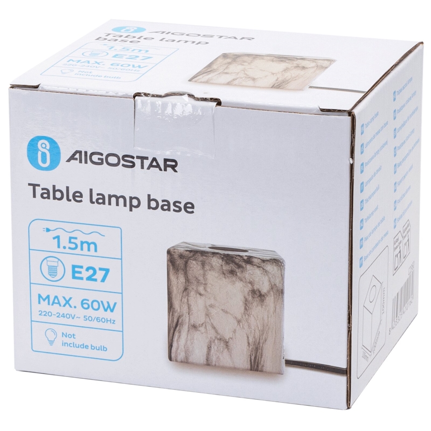 Aigostar - Tafellamp 1xE27/60W/230V wit/grijs