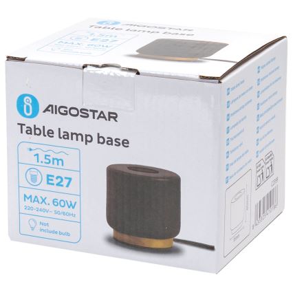 Aigostar - Tafellamp 1xE27/60W/230V zwart