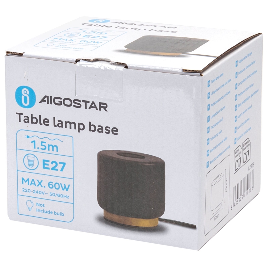 Aigostar - Tafellamp 1xE27/60W/230V zwart