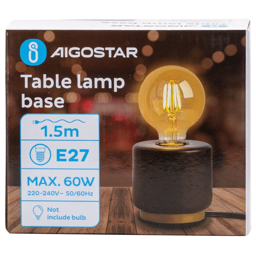 Aigostar - Tafellamp 1xE27/60W/230V zwart