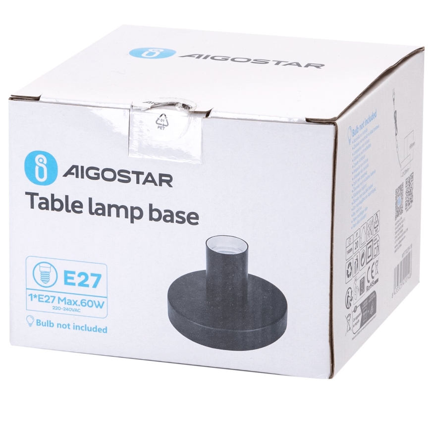 Aigostar - Tafellamp 1xE27/60W/230V zwart