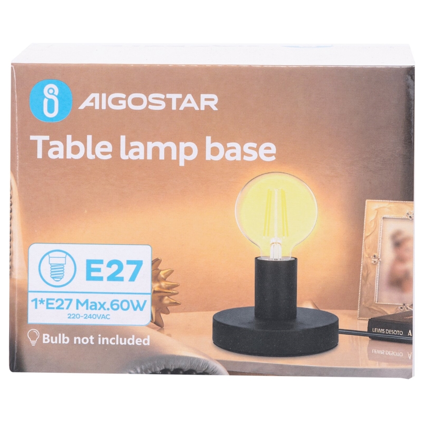 Aigostar - Tafellamp 1xE27/60W/230V zwart