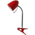 Aigostar - Tafellamp met een clip 1xE27/36W/230V rood/chroom
