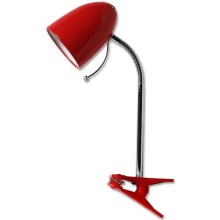 Aigostar - Tafellamp met een clip 1xE27/36W/230V rood/chroom
