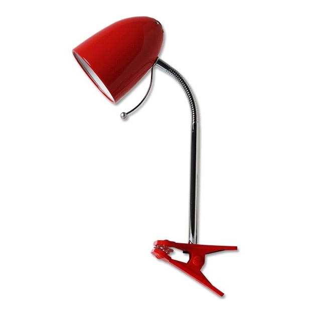 Aigostar - Tafellamp met klem 1xE27/11W/230V rood/glanzend chroom