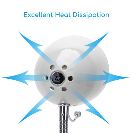 Aigostar -  Tafellamp met klem 1xE27/11W/230V wit/glanzend chroom