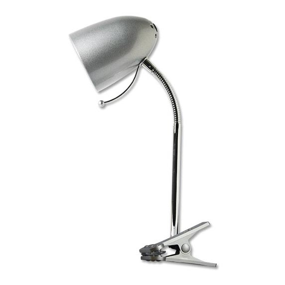 Aigostar -  Tafellamp met klem 1xE27/11W/230V zilver/glanzend chroom