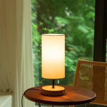 Aigostar - Tafellamp met USB-poort 1xE27/40W/230V beige