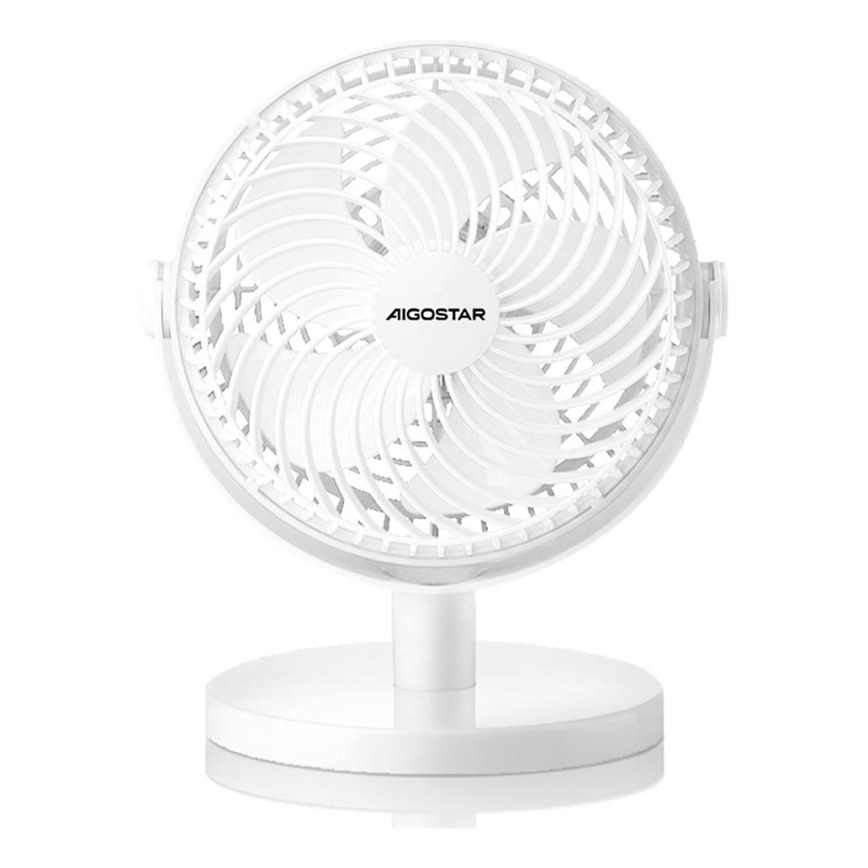 Aigostar - Tafelventilator 3W/5V wit