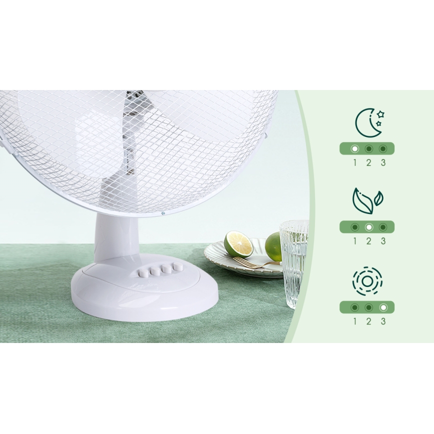 Aigostar - Tafelventilator 40W/230V wit
