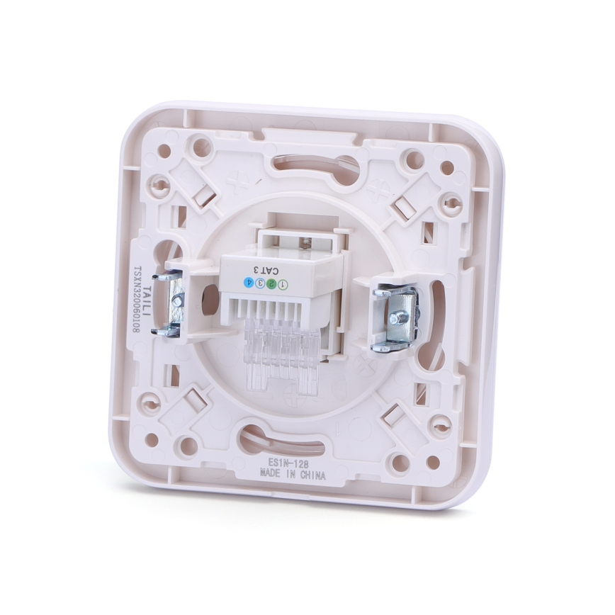 Aigostar - Telefoonstopcontact met afdekraam, wit