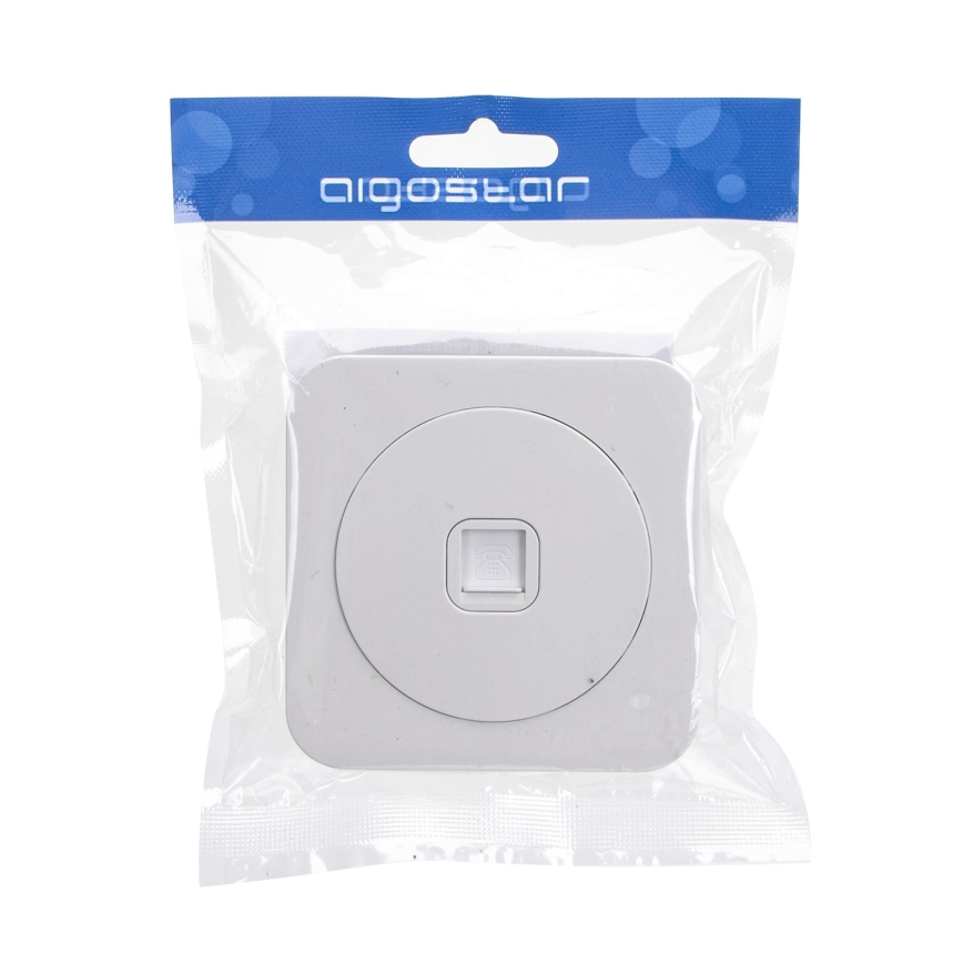 Aigostar - Telefoonstopcontact met afdekraam, wit