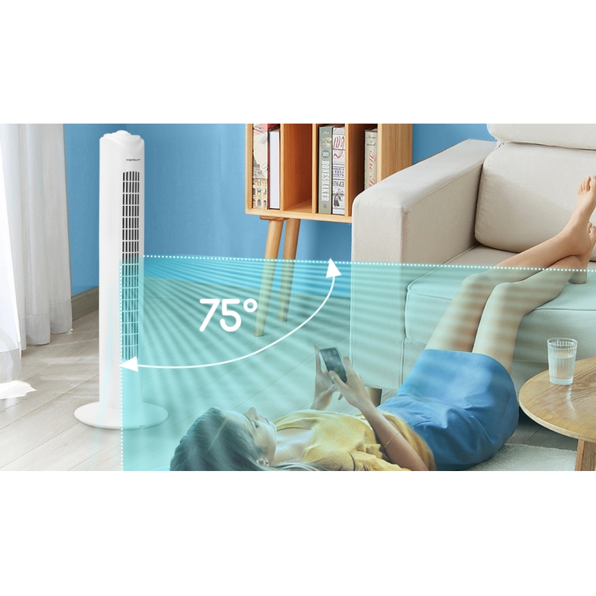 Aigostar - Toren ventilator 45W/230V wit