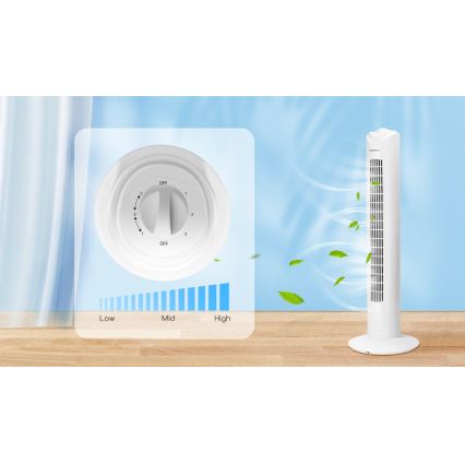 Aigostar - Toren ventilator 45W/230V wit